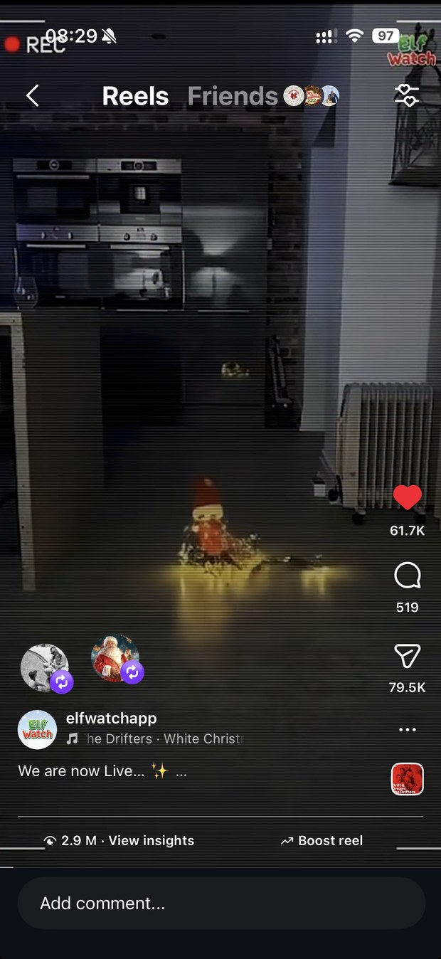 An elf caught on camera in a real home